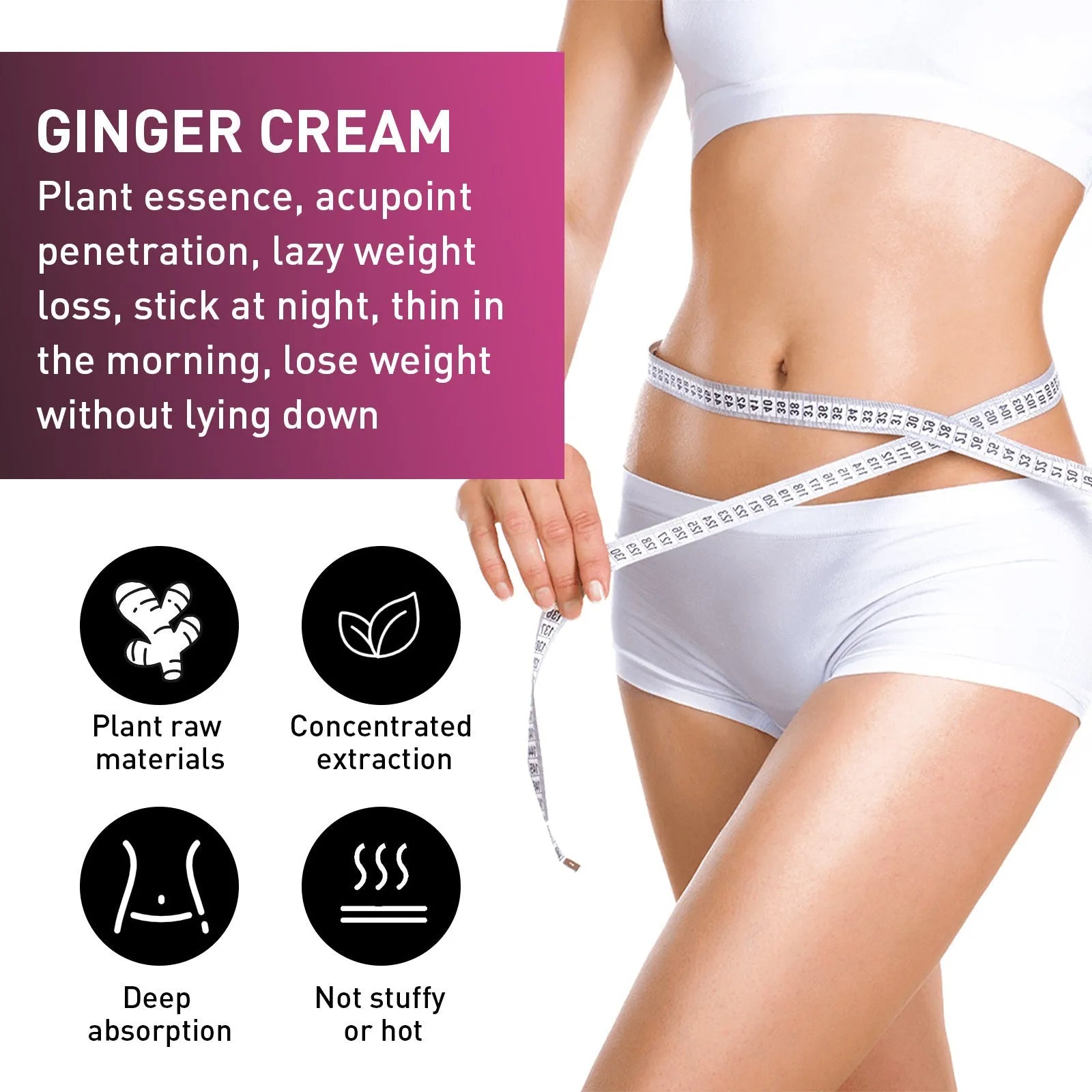 15g container of ginger body thigh slimming and tightening cream with olive oil.