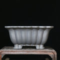 Square ceramic bonsai pot with classical styling and du Xiliang colour
