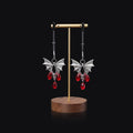 Silver alloy bat nipple clamp with ruby decoration and adjustable mechanism