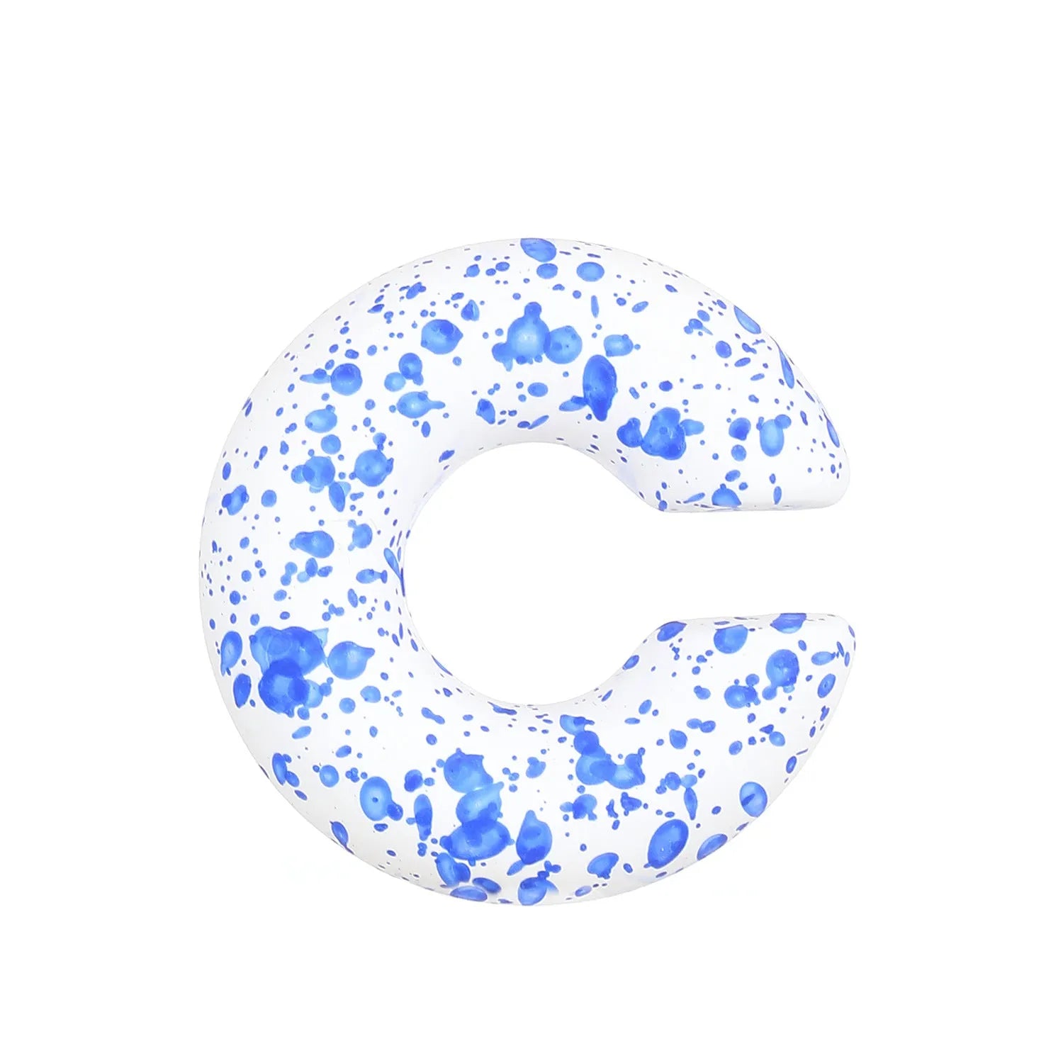 Close-up of a pair of matte coarse round C-shaped clip-on earrings for women in a candy colour.