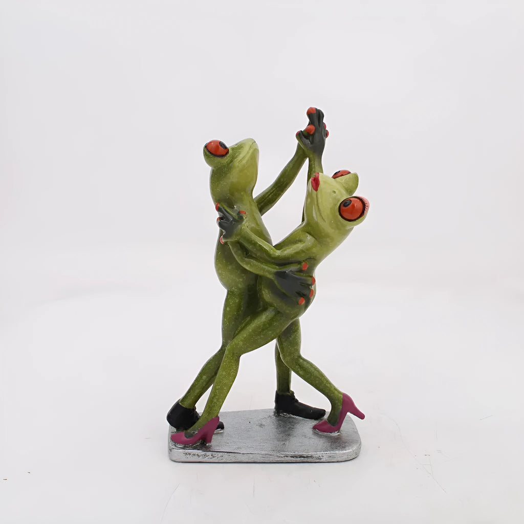 Pastoral style resin frog figurine home decoration ornament