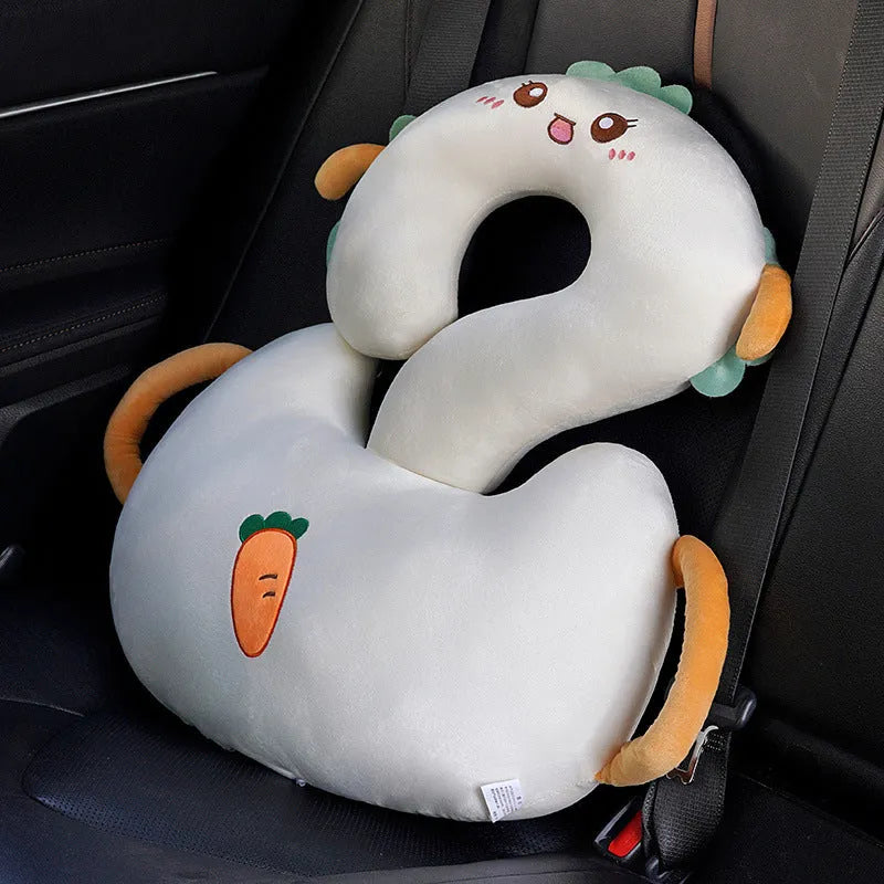 65cm square cartoon animal cushion pillow showing various animal design options including cat, rabbit and dinosaur