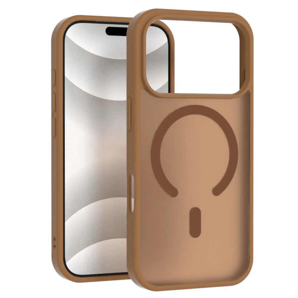 Frosted translucent magnetic phone case for iPhone showing anti-fingerprint finish and colour options black, white, gray, blue, purple