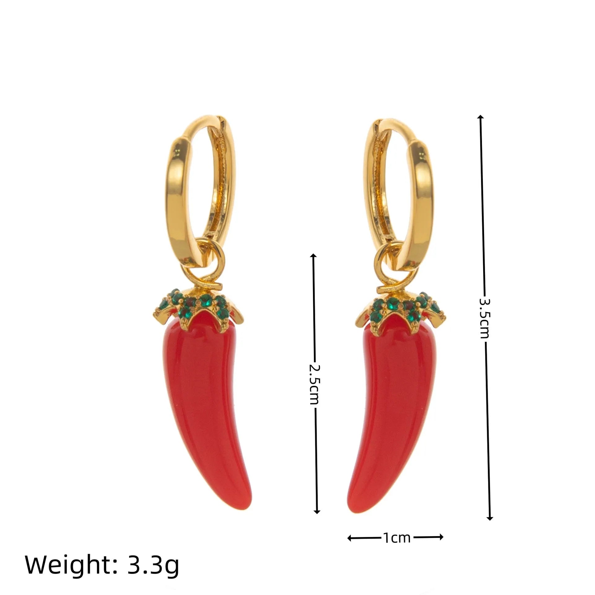 Gold plated carrot, lemon, peach and blueberry design earrings made from copper.