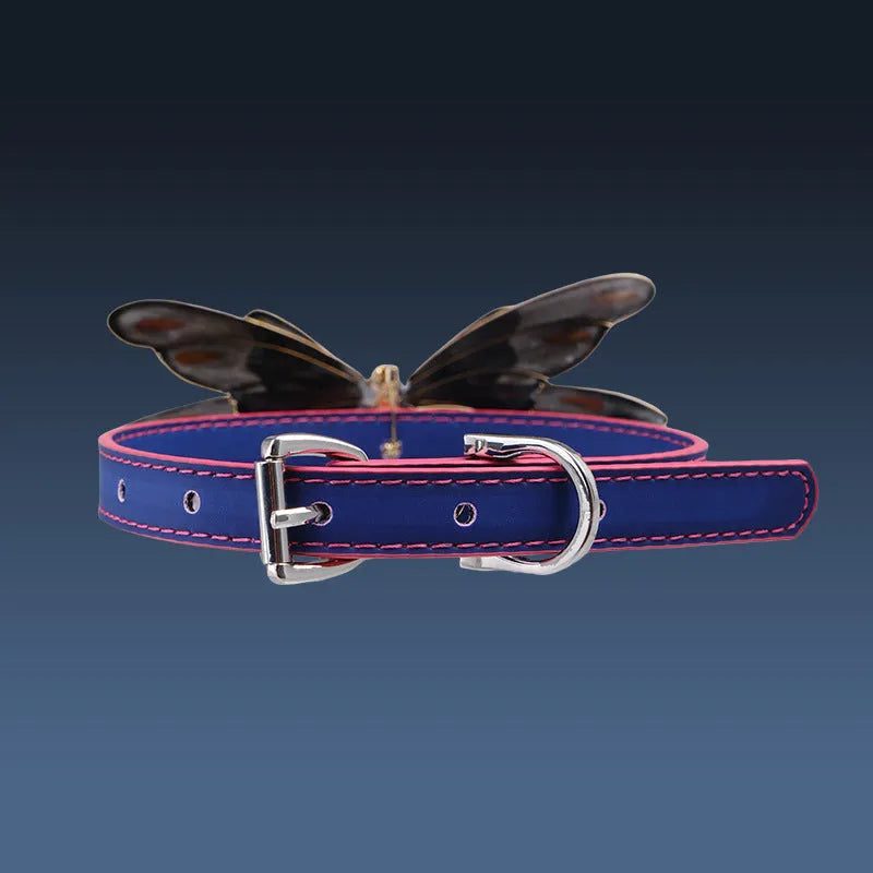 Purple temperature change butterfly collar necklace with rhinestone decoration and alloy chain