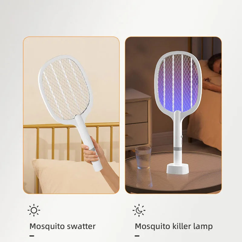 Rechargeable electric mosquito swatter in 959 or 996 colour with ABS plastic shell