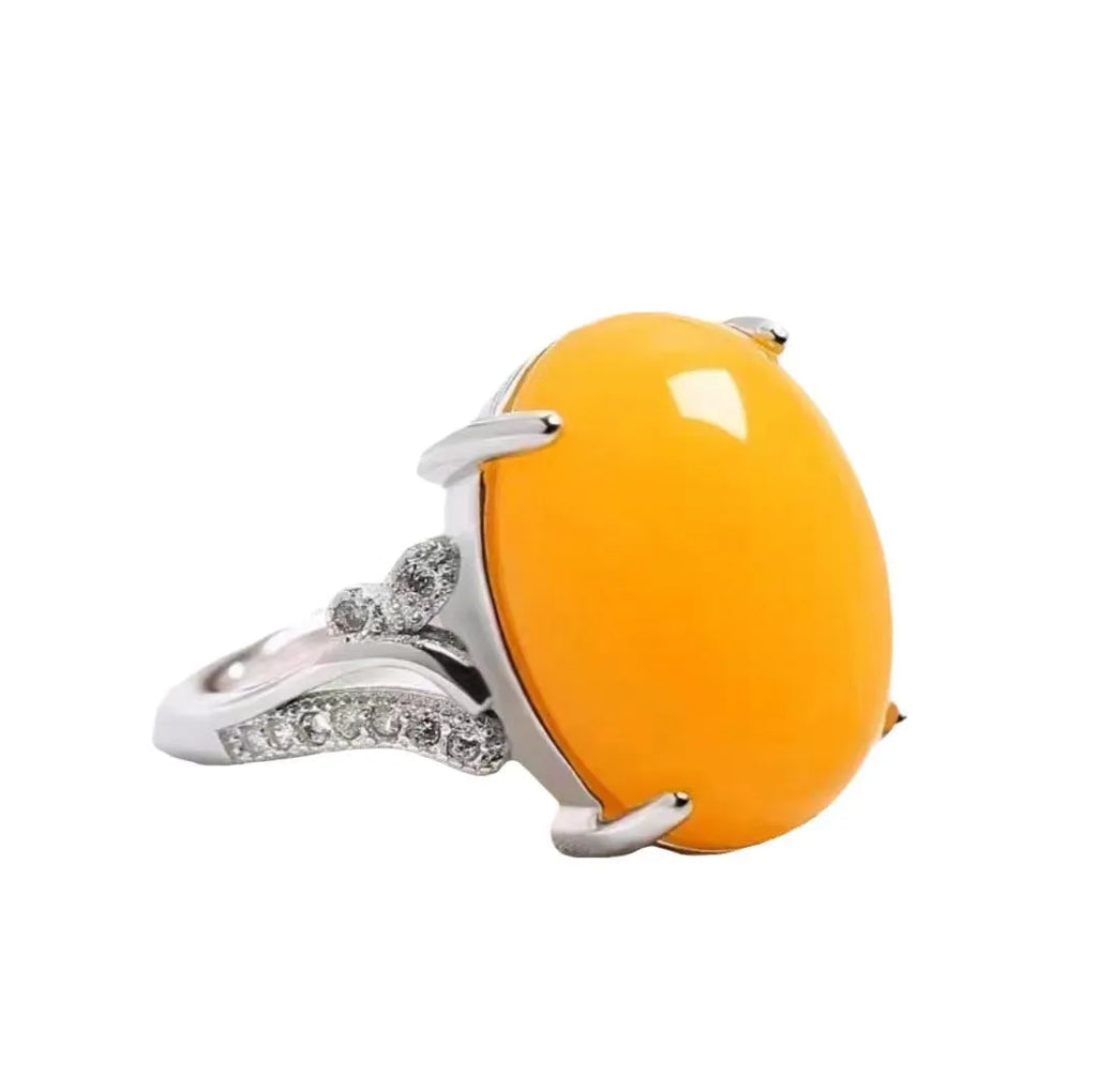 Adjustable geometric alloy ring with natural sapphire-style stone in multiple colour options