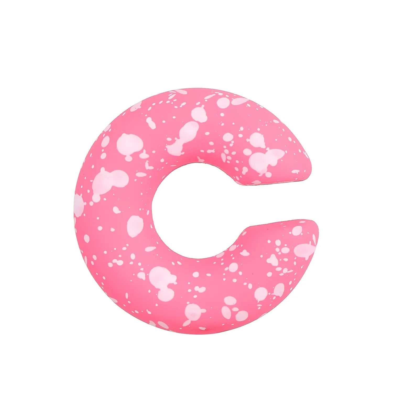 Close-up of a pair of matte coarse round C-shaped clip-on earrings for women in a candy colour.