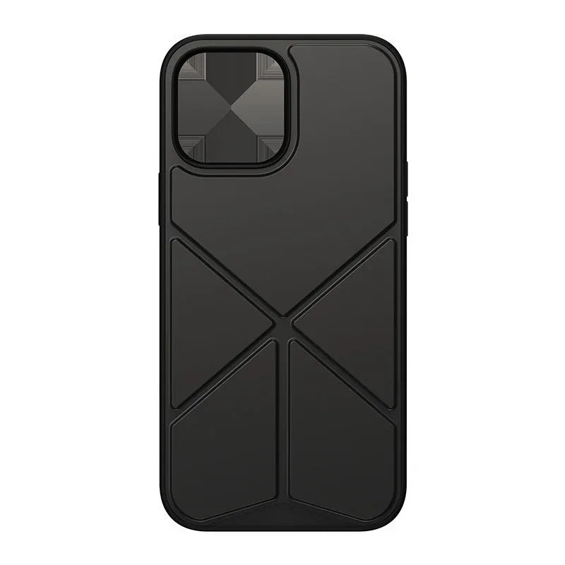 A black TPU back cover case for an iPhone 13 phone, showing a simple solid colour design.