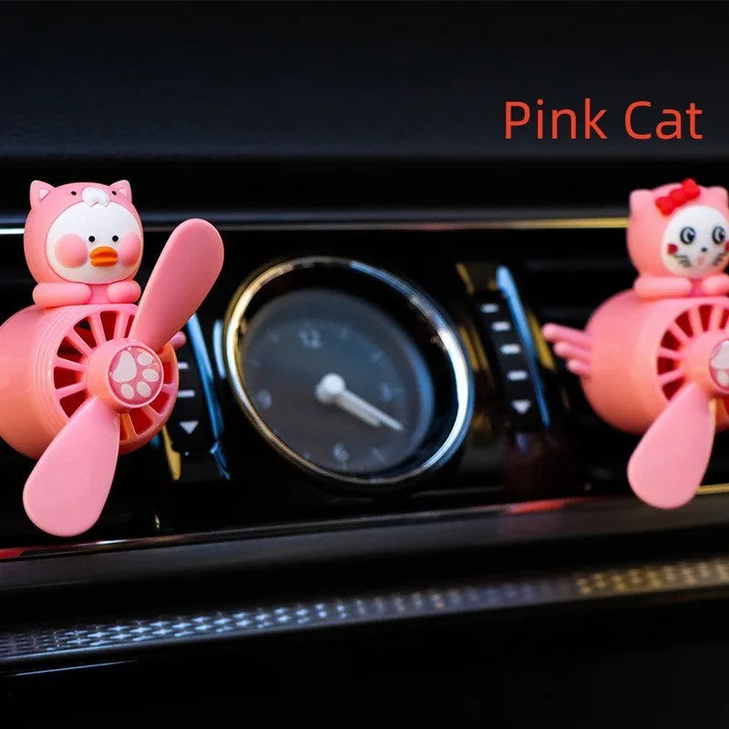 Black Husky car air vent aromatherapy ornament with clip, showing dimensions