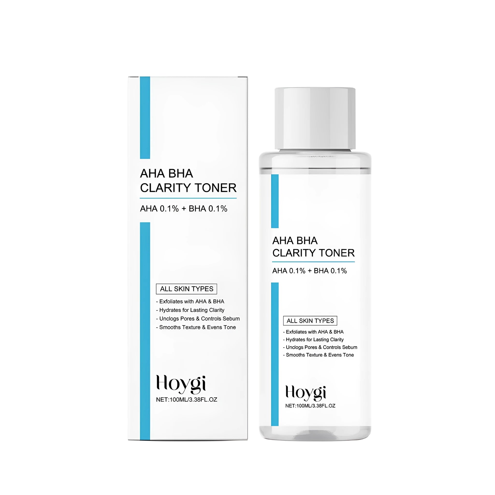 100ml bottle of exfoliating oil controlling facial toner with salicylic acid and lactic acid