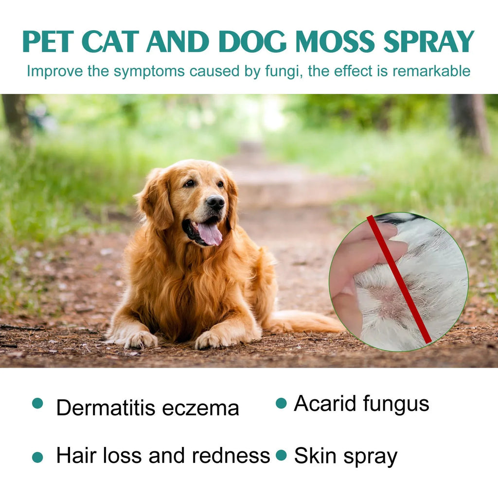 30ml pet moss spray bottle with botanical extracts for cat and dog mite removal and anti-itch care