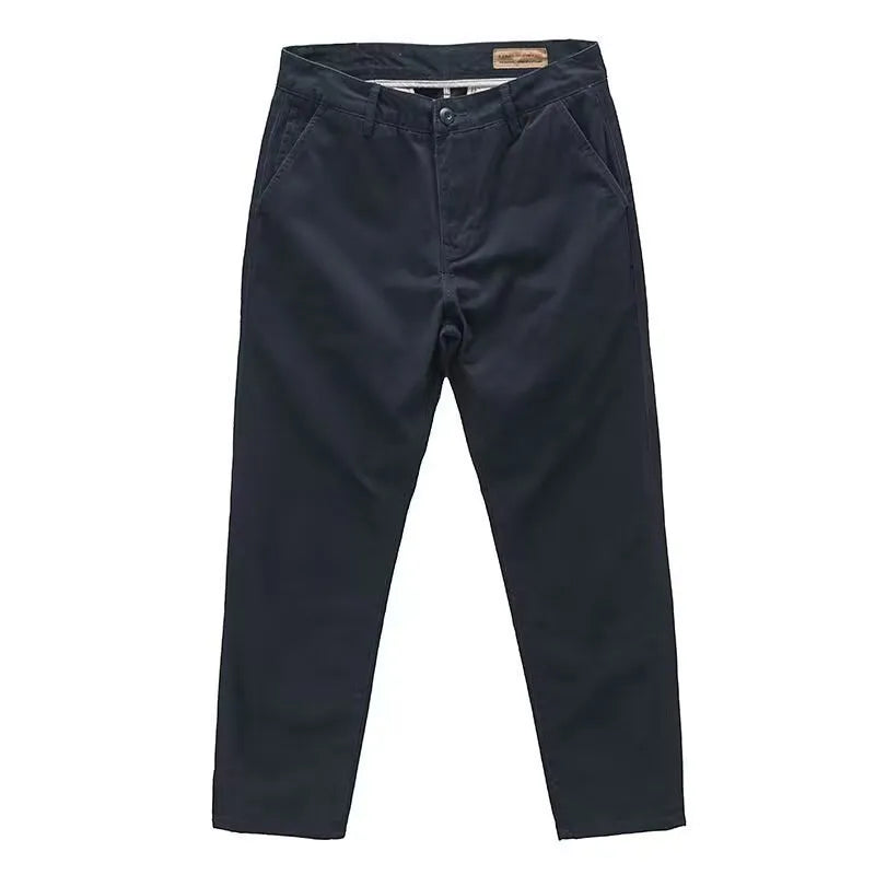 Men's slim straight-leg casual trousers in micro elastic fabric available in four colours