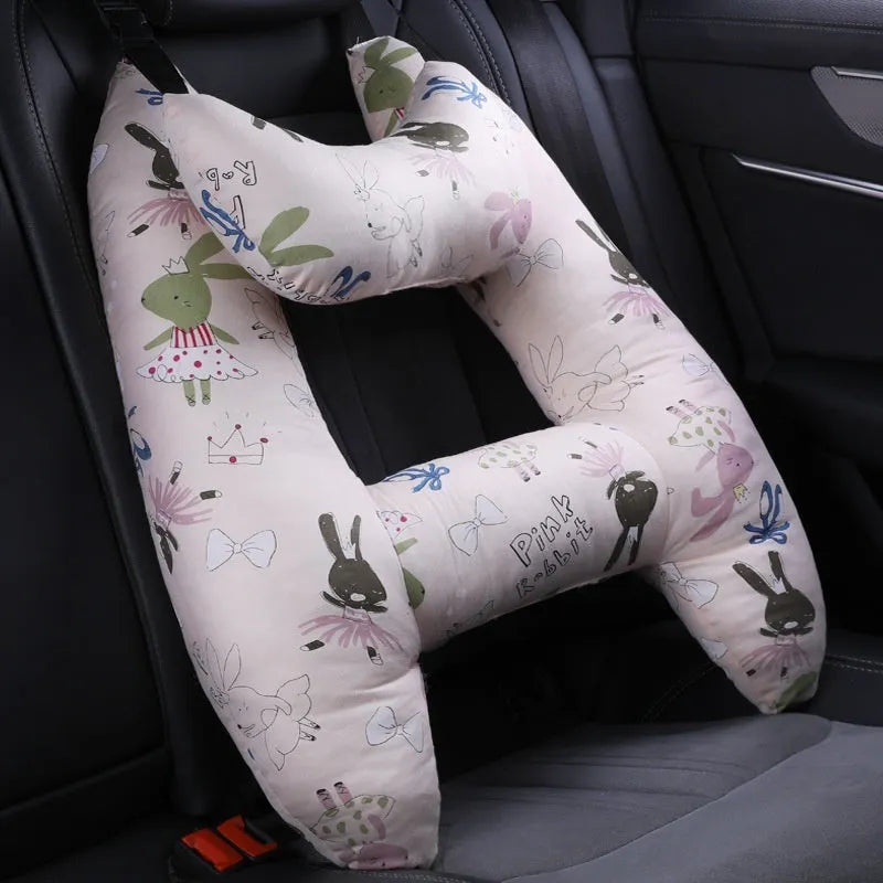 55x70cm car sleeping pillow with printed pattern on pearl cotton fill