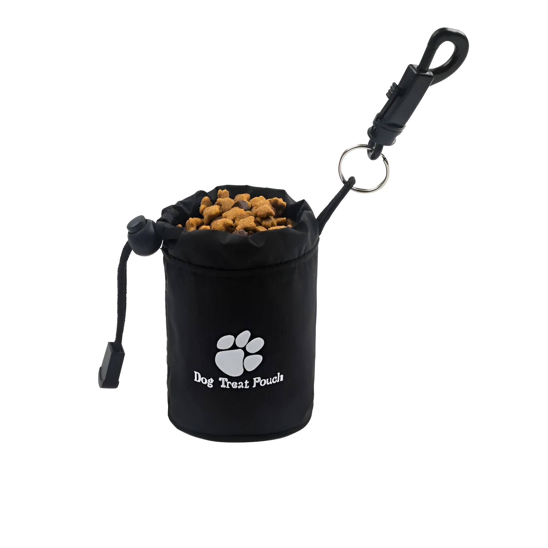 Mini nylon pet training snack bag in solid red, green, black, or blue colour