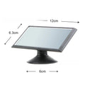 Black universal car rearview mirror with 360-degree rotation showing suction cup mounting option