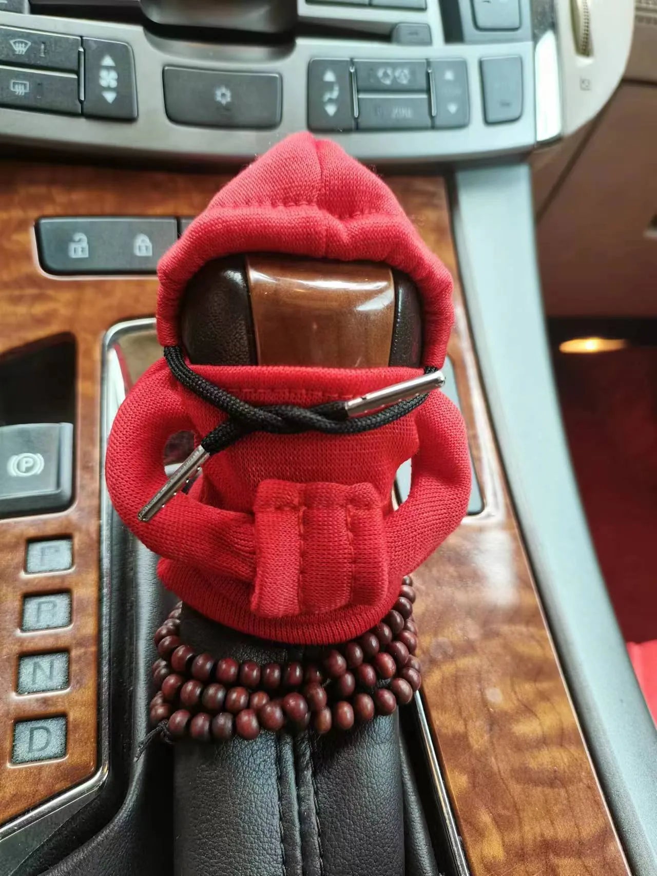 Dutch velvet car gear handle sleeve cover in multiple colours on a gear lever