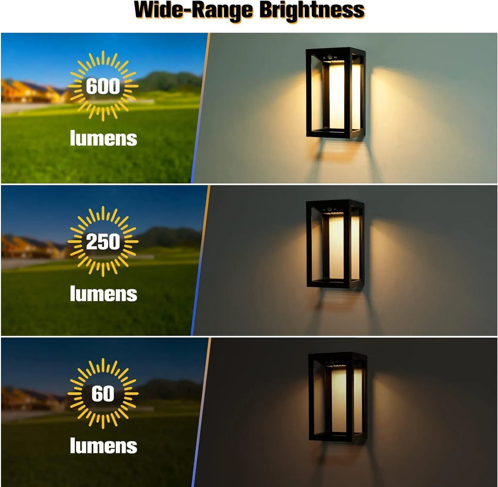 Modern Chinese style waterproof solar outdoor wall lamp for garden and courtyard lighting