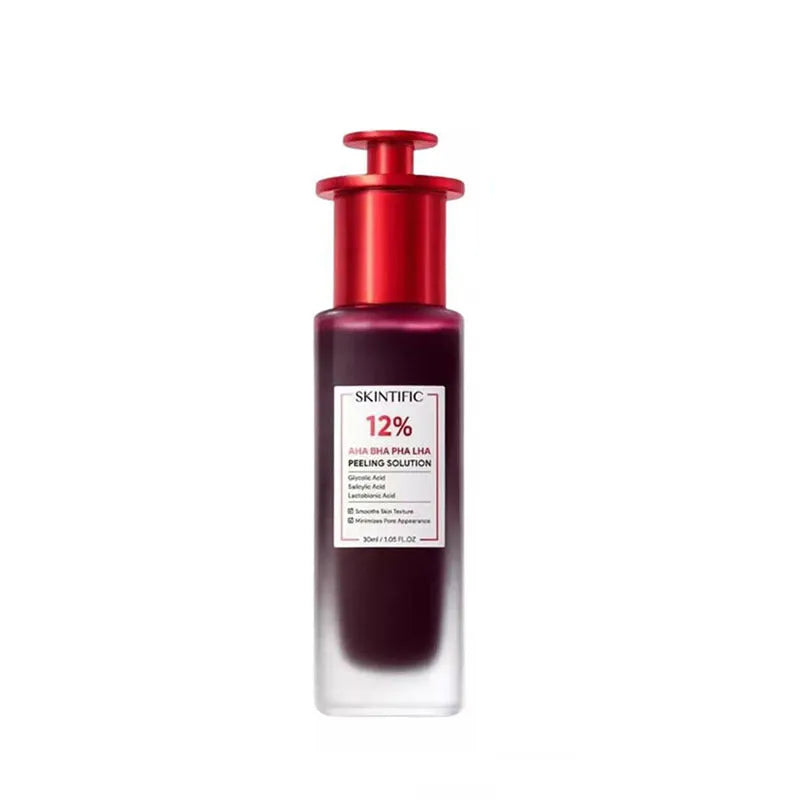 Facial exfoliating care essence solution in 30ml or 35ml bottle options
