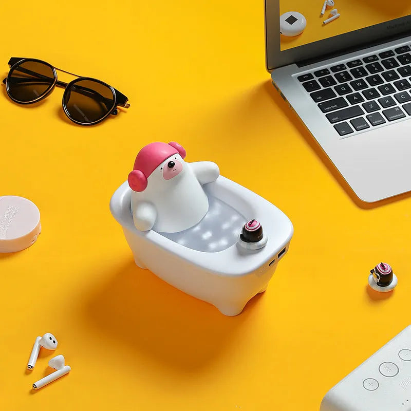 White creative USB air humidifier with large water tank on a desk.