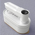 Digital display handheld steam iron in Elegant White with ceramic soleplate and 7 gear control