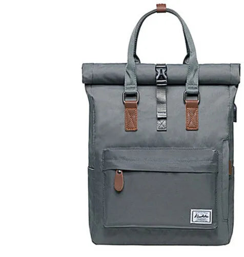 Polyester casual backpack in black, dark grey, or green with internal computer pocket and under 20 litre capacity