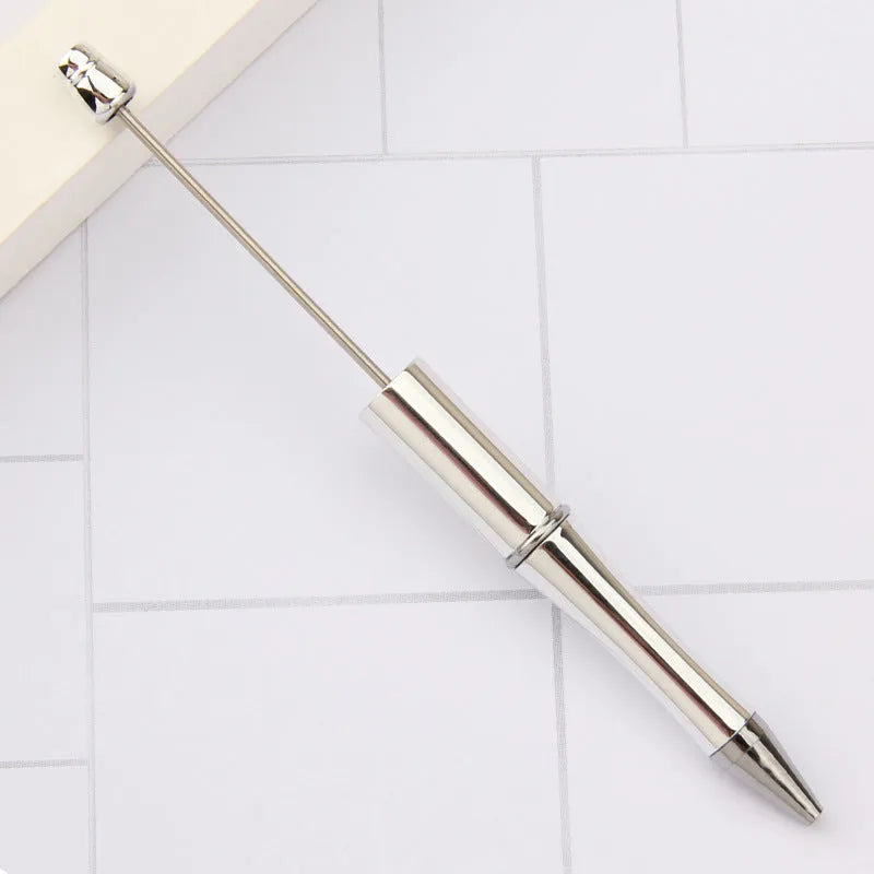 Creative plastic beaded ballpoint pen with spinning chain in multiple colour options