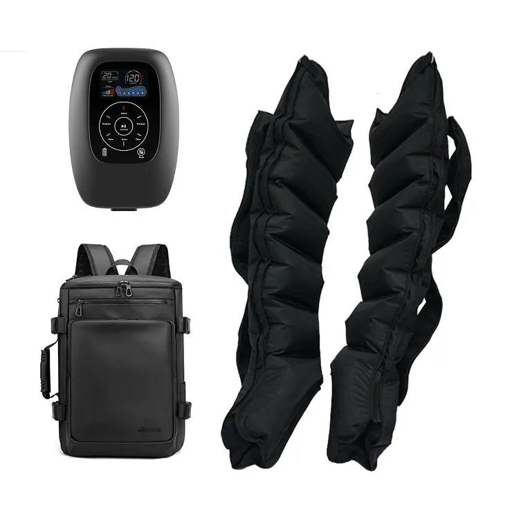 Air compression massager with leg sleeves, arm wrap, waist unit and handheld remote control