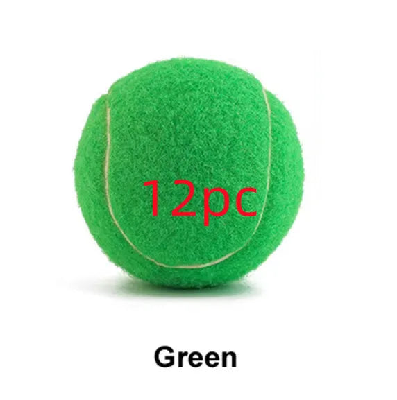 Bite-resistant rubber dog tennis ball in multiple colours including pink, blue and green
