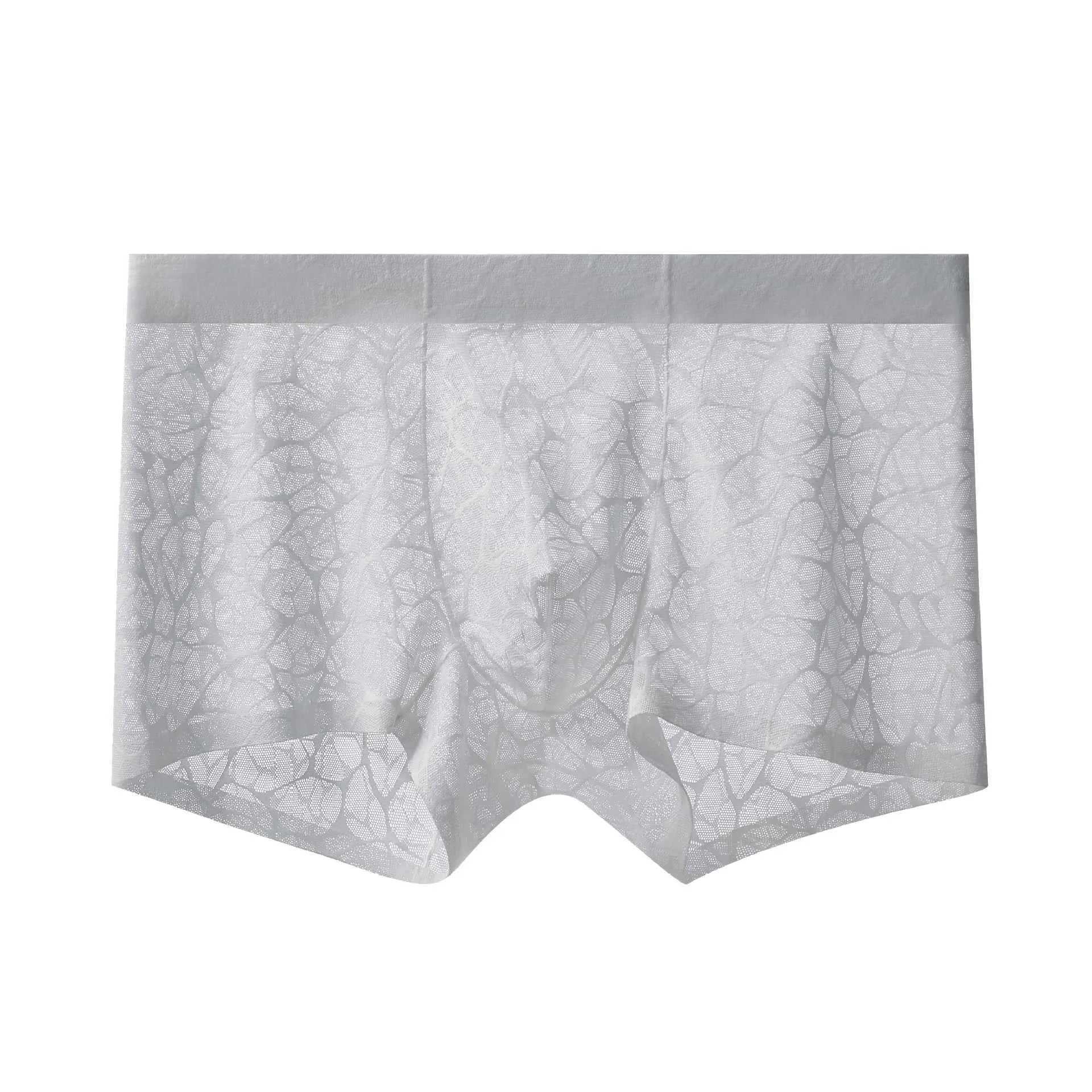 Men's leopard jacquard underwear in thin lace fabric showing five colour options