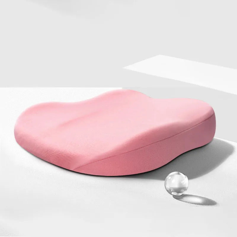 Square car seat cushion with ice silk fabric cover showing 10cm thickness for height increasing support