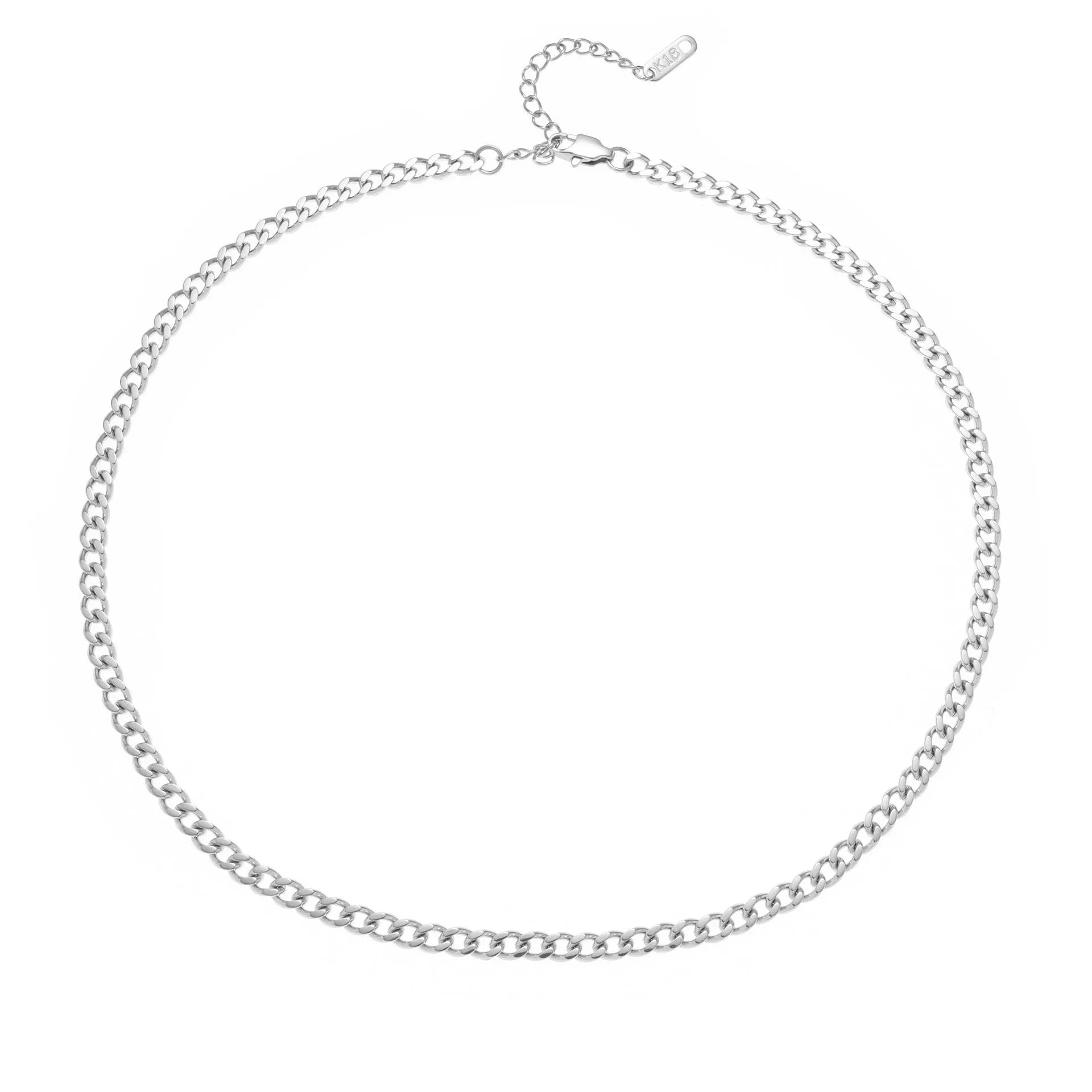 Titanium steel number letter necklace with 40.5cm chain and electroplated gold or silver finish