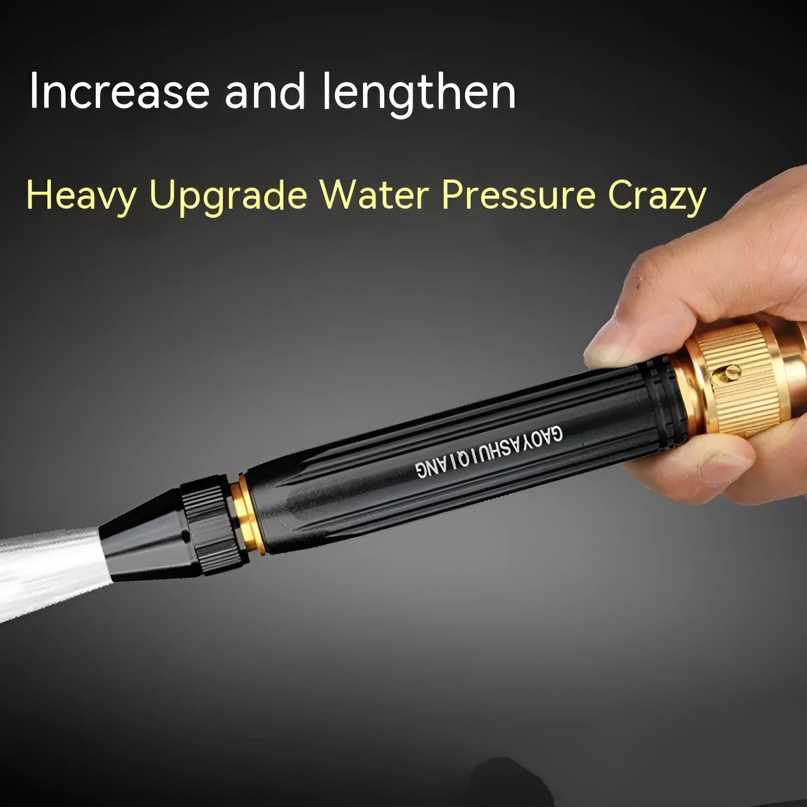 Black diamond alloy car washing gun with straight spray design for vehicle cleaning