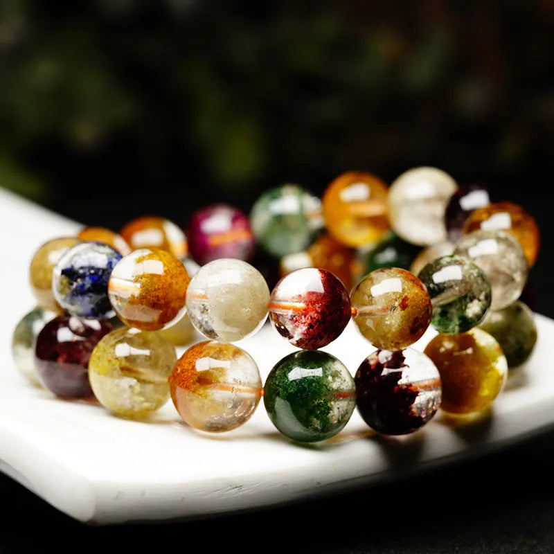 10mm crystal ball bracelet with colourful ghost cornucopia ethnic retro design
