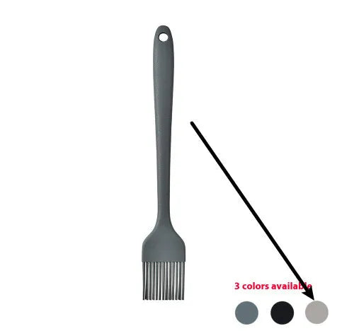 12-piece silicone kitchen utensil set in rotating storage bucket, including spatula, spoon, ladel, and egg beater on kitchen counter.