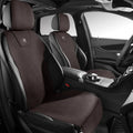 Tailored ultra thin leather car seat cover with gradient hole design on a car seat.