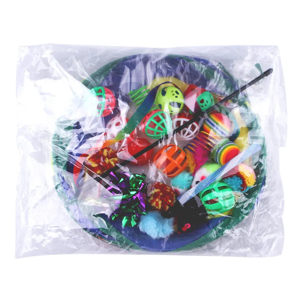 Plastic cat channel tunnel toy set showing single and double layer designs