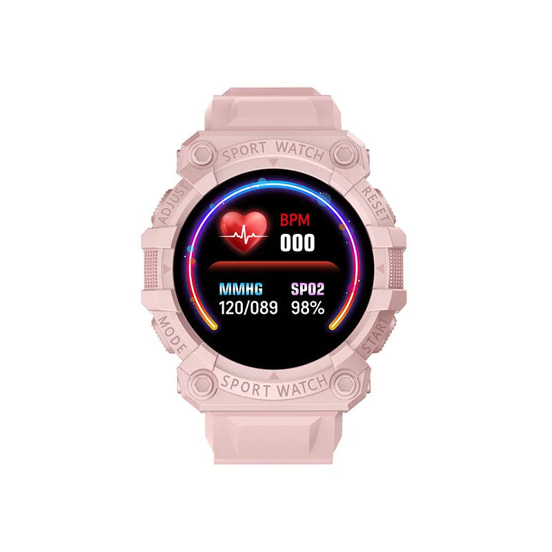 FD68 smart bracelet with round screen, silicone strap, heart rate and blood oxygen monitor