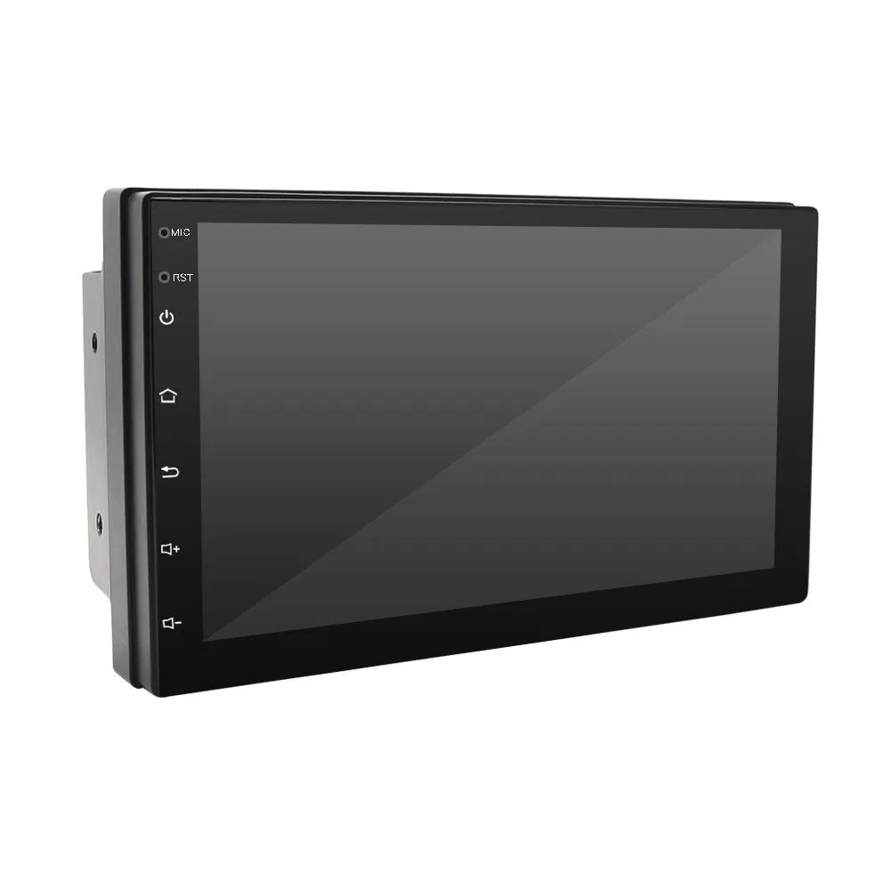Universal black car MP5 player with 7-inch screen showing GPS navigation display