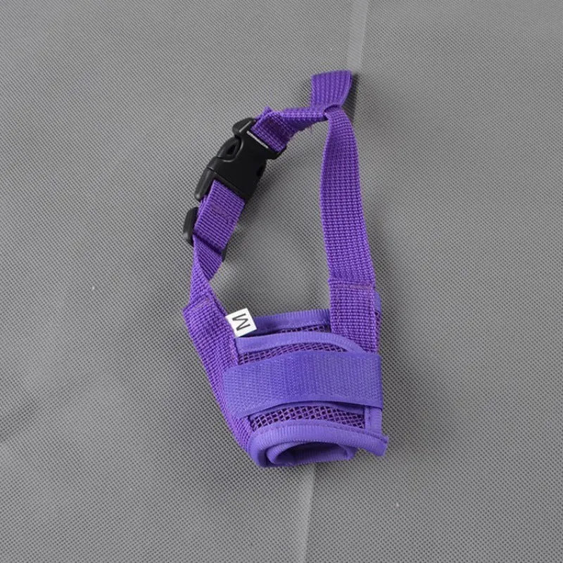 Adjustable plastic dog muzzle for safety and behaviour control in multiple colour options