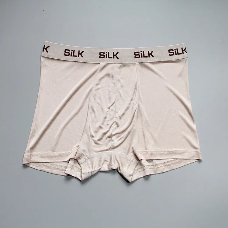Men's breathable silk shorts in loose fit with mid waist design
