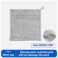 Silver silk and steel wire kitchen cleaning scrubber rag for pots and bowls.