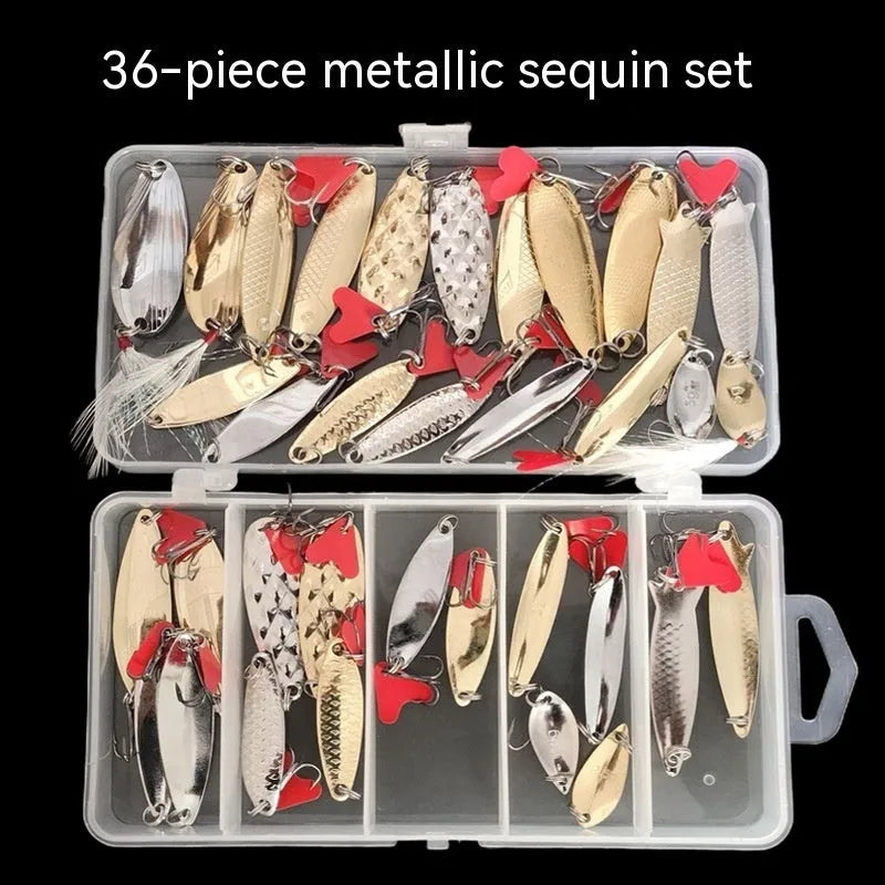 Metal fishing lure sequins in gold and silver finishes for DIY bait building projects