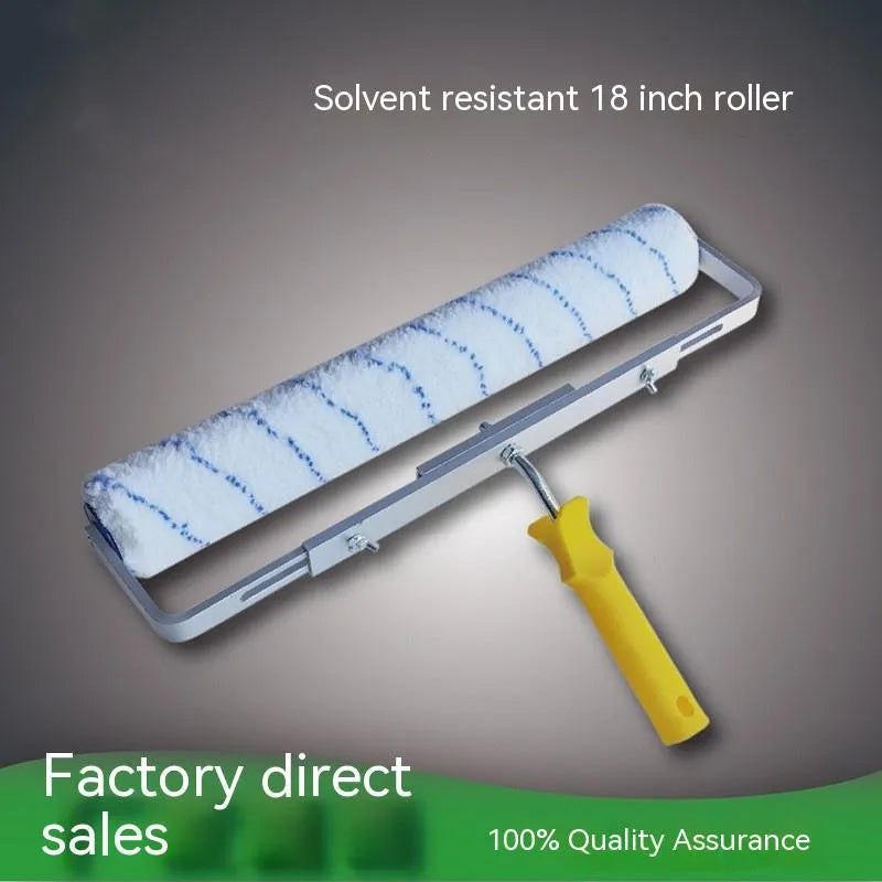 18-inch paint roller tool with extension handle and three interchangeable brush heads for wall painting