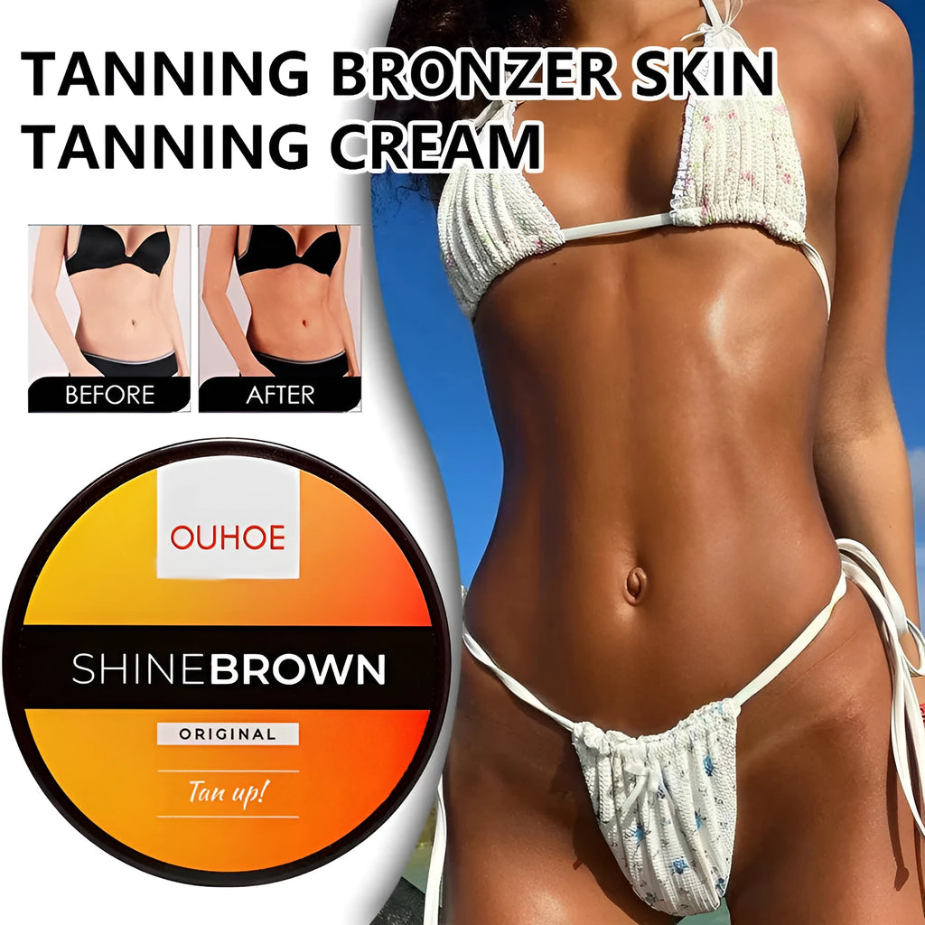 Tanning cream tube and aloe vera gel jar combination set for summer tanning and after sun care