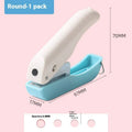 Manual handheld punching machine with love, star, and round pattern plates for paper craft.