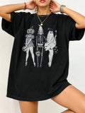 Cotton summer T-shirt with loose short sleeves and round neck in straight cut design