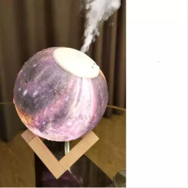 Lunar humidifier night light with 880ml water tank and touch dimming LED in three colours