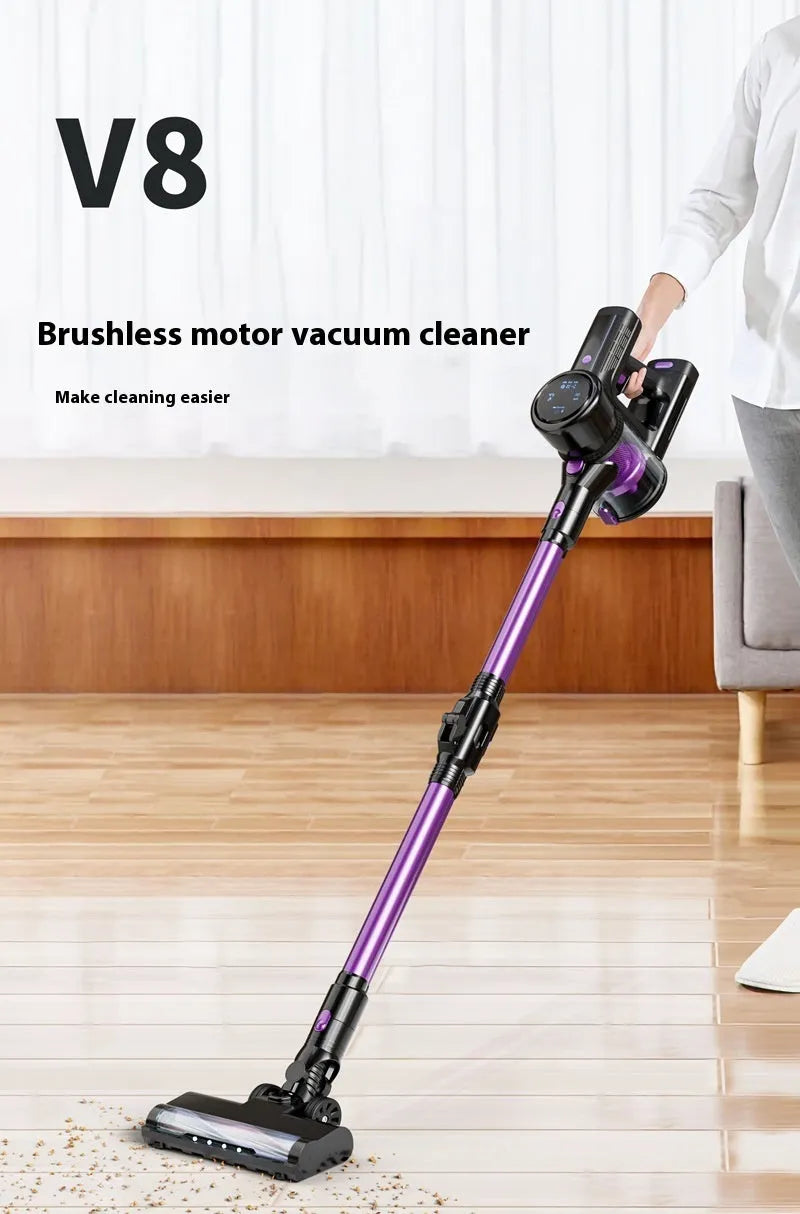 Brushless large suction foldable handheld vacuum cleaner 250W black and purple standard