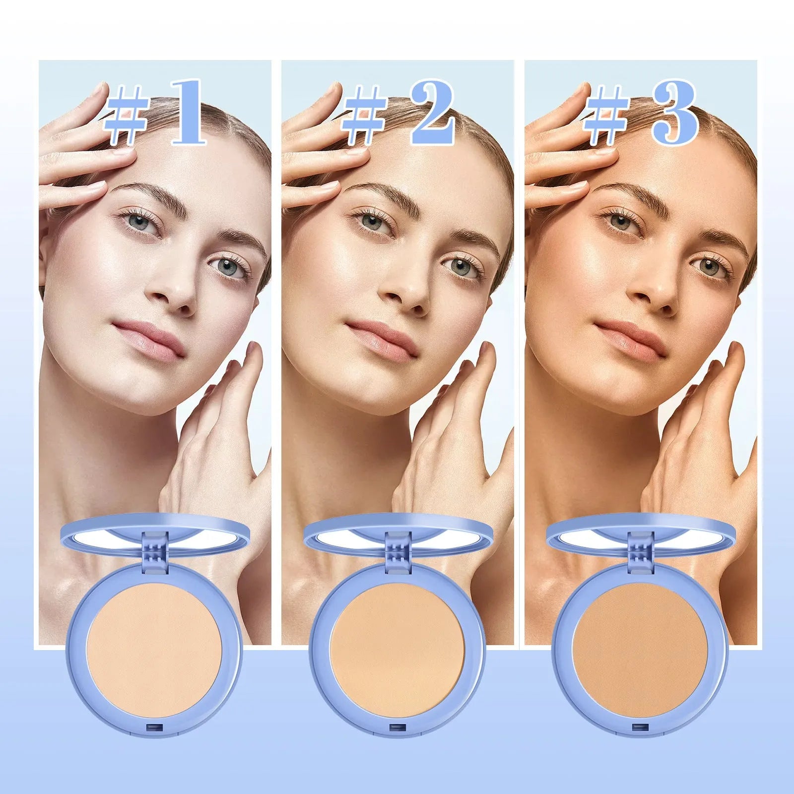 8g finishing powder compact in natural beige, pure beige or classic ivory for long-lasting makeup